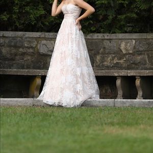 Say Yes to the Prom Juniors' V-Neck Sequined Ball Gown